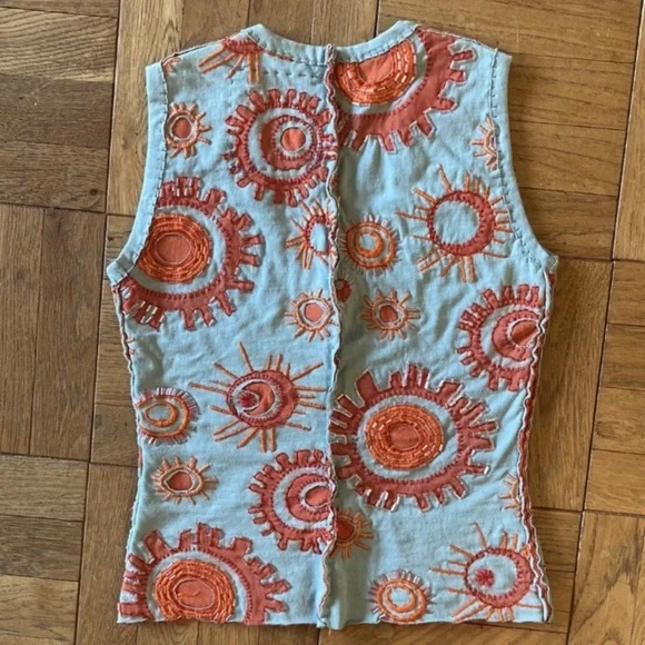 Project Alabama Hand top, hand stitched, beads, marked M but fits like XS - Picture 11 of 14